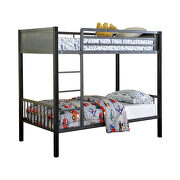 Traditional gray twin-over-twin bunk bed additional photo 2 of 3