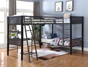 Traditional gray twin-over-twin bunk bed additional photo 3 of 3