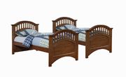 Halsted casual walnut twin-over-full bunk bed by Coaster additional picture 2