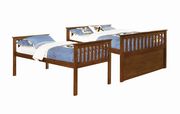 Weathered walnut twin xl-over-queen bunk bed by Coaster additional picture 2