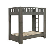 Antique gray wood finish bunk bed by Coaster additional picture 3