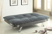 Gray padded texturized velvet sofa bed by Coaster additional picture 2