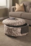 Grey round storage ottoman by Coaster additional picture 2