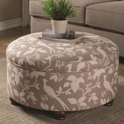 Grey round storage ottoman by Coaster additional picture 3