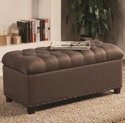 Storage bench in mocha fabric by Coaster additional picture 2