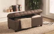 Storage bench in mocha fabric by Coaster additional picture 3