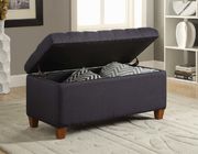 Tufted navy storage bench by Coaster additional picture 2