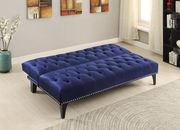 Blue velvet upholstery tufted sofa bed by Coaster additional picture 2