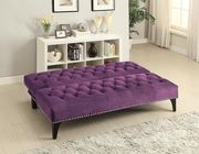 Purple velvet upholstery tufted sofa bed by Coaster additional picture 2
