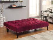 Passion burgundy velvet upholstery tufted sofa bed by Coaster additional picture 2