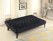 Black velvet upholstery tufted sofa bed by Coaster additional picture 2