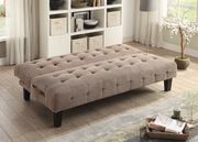Textured beige chenille fabric sofa bed by Coaster additional picture 3