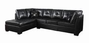 Black leather sectional sofa in casual style by Coaster additional picture 4