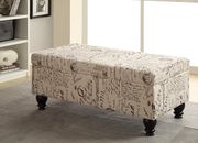 French script fabric storage bench by Coaster additional picture 2