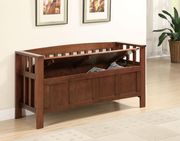 Wood storage bench in casual style by Coaster additional picture 2
