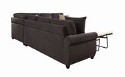 Chocolate chenille fabric sofa w/ sleeper option by Coaster additional picture 2