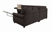 Chocolate chenille fabric sofa w/ sleeper option by Coaster additional picture 4