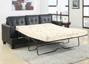 Black leather sofa bed w/ pull-out sleeper by Coaster additional picture 2