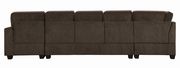 Brown comfy chenille fabric sectional additional photo 3 of 10