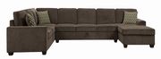 Brown comfy chenille fabric sectional by Coaster additional picture 8