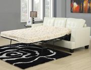 Cream leather sofa bed w/ pull-out sleeper by Coaster additional picture 2