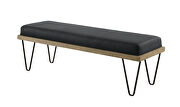 Upholstered in black vegan leather bench by Coaster additional picture 4