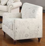 Traditional oatmeal fabric chair w/ rolled arms by Coaster additional picture 4