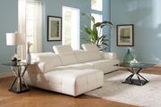 Contemporary white sectional sofa w/ wide chaise by Coaster additional picture 2