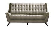Retro gray fabric tufted elegant sofa w/ wooden legs by Coaster additional picture 5