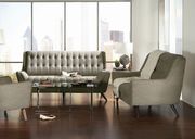 Retro gray fabric tufted elegant sofa w/ wooden legs by Coaster additional picture 6