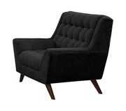 Retro black fabric tufted elegant sofa w/ wooden legs by Coaster additional picture 2