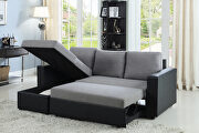 Reversible black/gray sectional w/ bed by Coaster additional picture 2