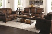 100% hand rubbed chocolate leather couch additional photo 2 of 12