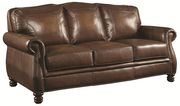 100% hand rubbed chocolate leather couch by Coaster additional picture 3