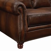 100% hand rubbed chocolate leather couch by Coaster additional picture 10