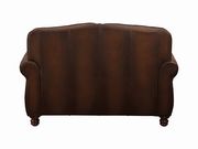 Traditional hand rubbed leather brown loveseat by Coaster additional picture 3