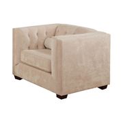 Micro velvet beige fabric oversized sofa by Coaster additional picture 3