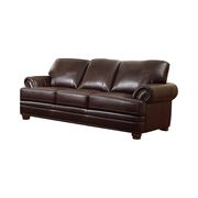 Brown leather traditional comfortable couch by Coaster additional picture 5