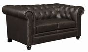 Traditional button tufted loveseat w/ rolled back/arms by Coaster additional picture 6