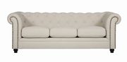 Traditional button tufted sofa w/ rolled back/arms by Coaster additional picture 5