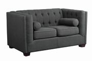 Tufted button design gray fabric sofa by Coaster additional picture 4