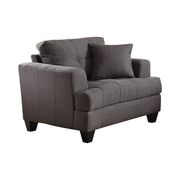 Linen-like gray charcoul fabric casual style sofa additional photo 3 of 4