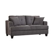 Linen-like gray charcoul fabric casual style sofa additional photo 4 of 4