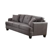 Linen-like gray charcoul fabric casual style sofa additional photo 5 of 4