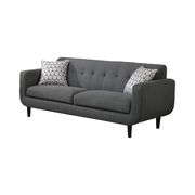 Linen-like gray fabric retro style sofa by Coaster additional picture 6