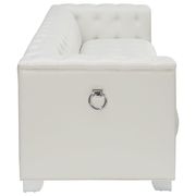 Contemporary pearl white leatherette sofa additional photo 5 of 7