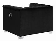 Contemporary glam style black velvet sofa by Coaster additional picture 6