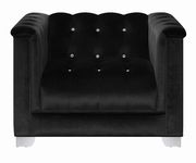 Contemporary glam style black velvet sofa by Coaster additional picture 7