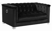 Contemporary glam style black velvet sofa by Coaster additional picture 8