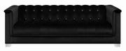 Contemporary glam style black velvet sofa by Coaster additional picture 10